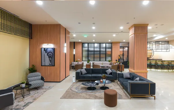 Co-working reception area